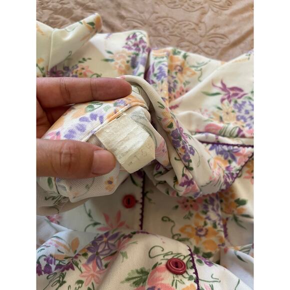 Vintage 60s cottagecore floral romantic midi with‎ front pockets size large - Picture 7 of 9